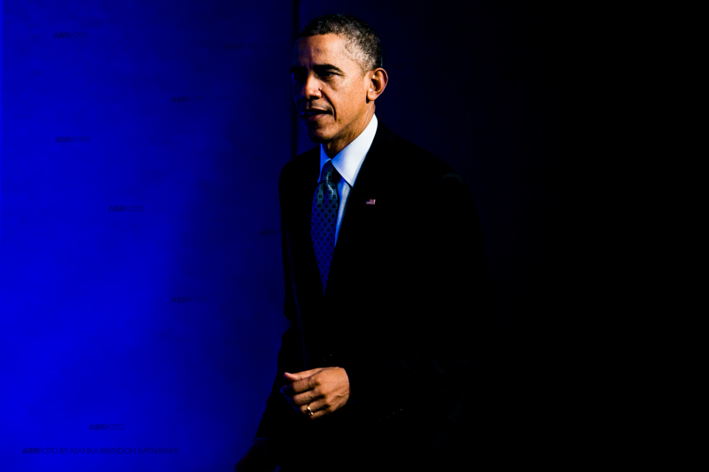 United States of America, President Barack Obama walks towards the podium to speak during his final press conference at the Brisbane Convention and Exhibition Centre in Brisbane at the conclusion of the g20 Leaders Summit.  (c) Asanka Brendon Ratnayake all right reserved